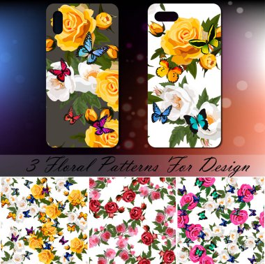Telefon kapağı gül ve kelebekler