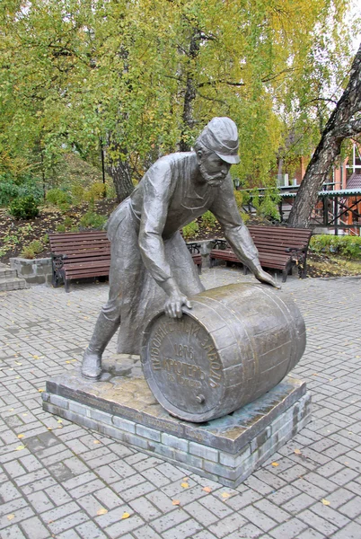 Tomsk, Rusko-říjen 09, 2016: socha na Sibiřské pivovary na Brewers — Stock fotografie