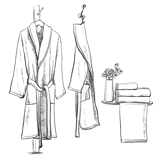 ᐈ Bathrobe drawing stock vectors, Royalty Free bathrobe illustrations