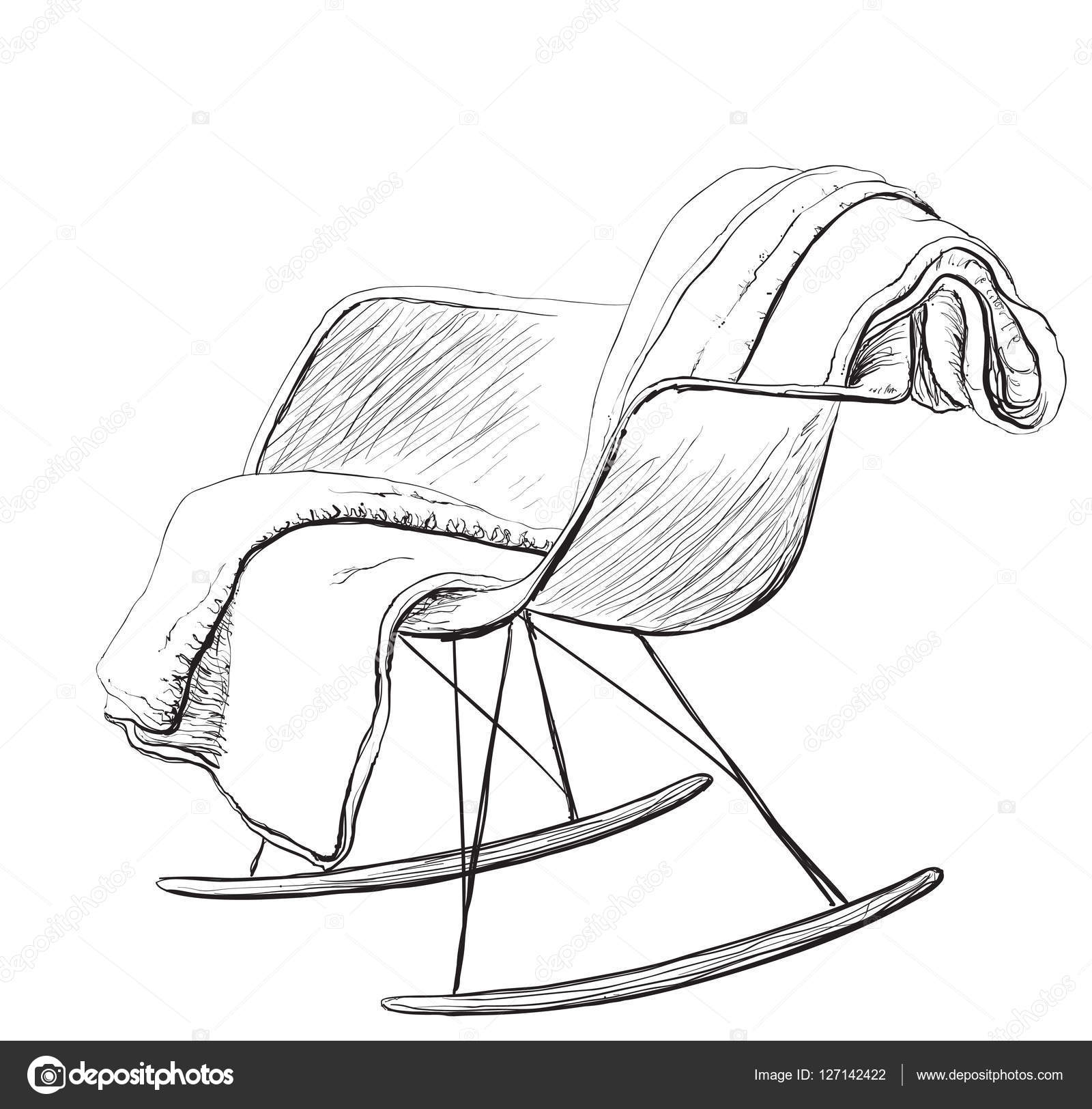 Rocking chair sketch style vector illustration Stock Vector by Yuliia25  127142422