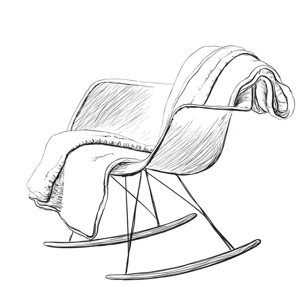 Balançando cadeira esboço estilo vetor ilustração . —  Vetores de Stock