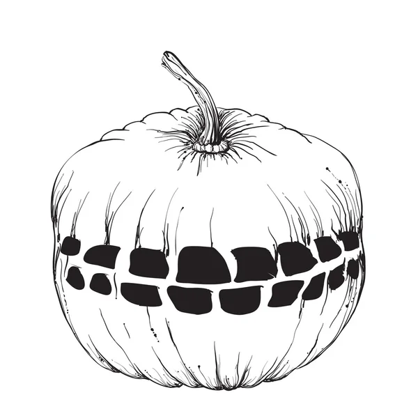 Ręcznie rysowane halloween dynia z zębów. — Wektor stockowy