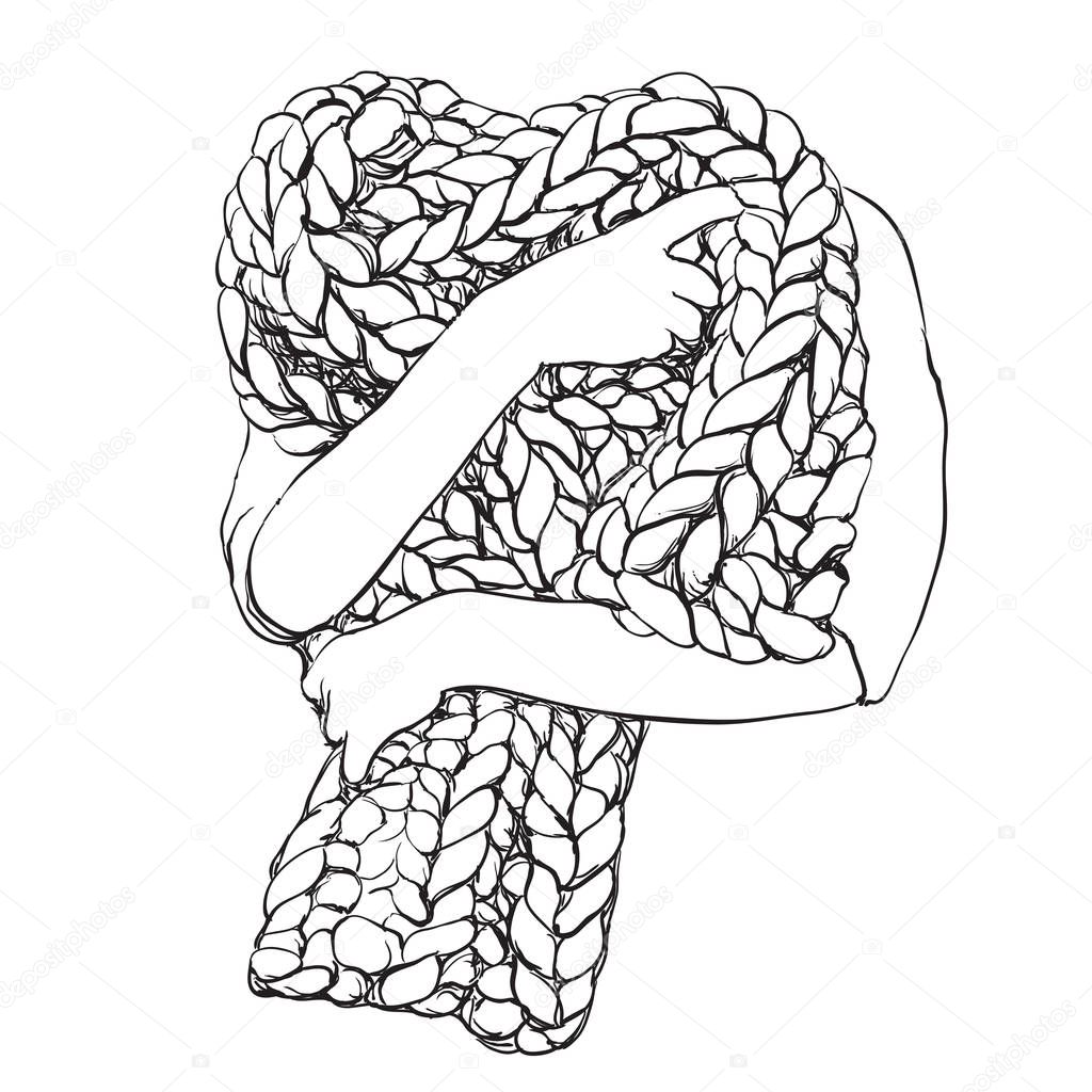 Hand drawn blanket sketch. — Stock Vector © Yuliia25 #132199208