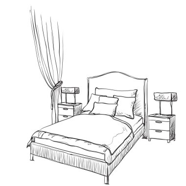 Yatak odası modern iç kroki