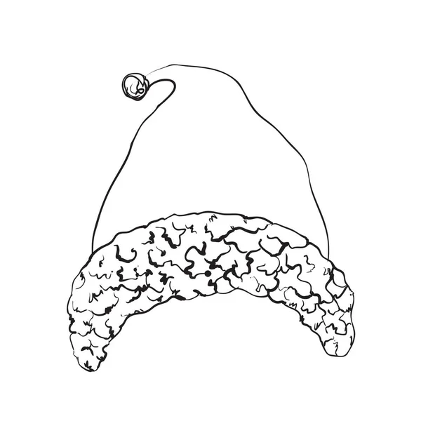 Ручна намальована піктограма з текстурованою зимовою шапочкою — стоковий вектор
