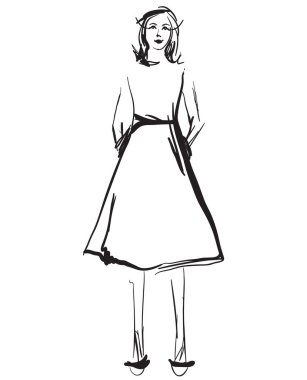 Moda modelleri elbise kroki