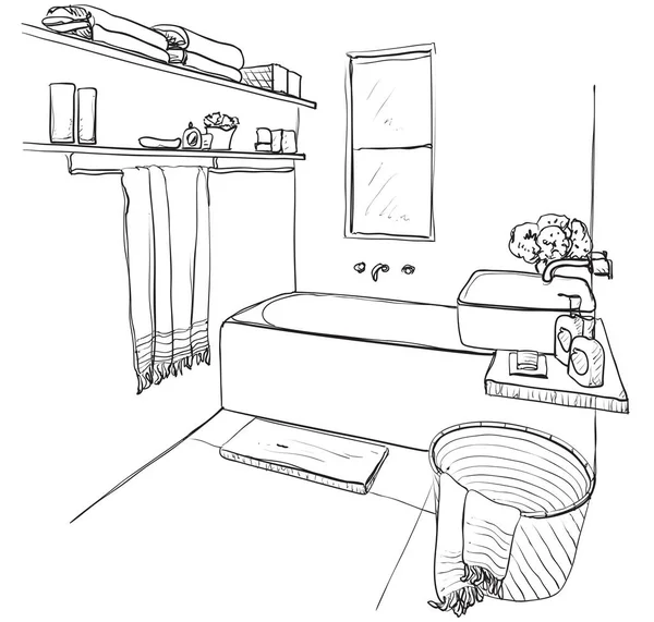 Руку тягне ванна кімната — стоковий вектор