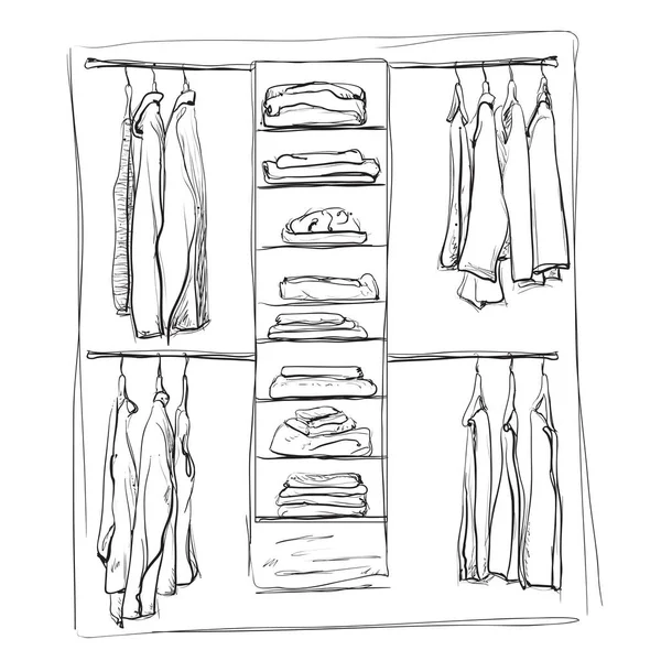 Desenho de guarda-roupa desenhado à mão . —  Vetores de Stock