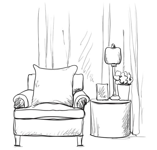 Векторная иллюстрация стиля стула. Расслабьтесь — стоковый вектор