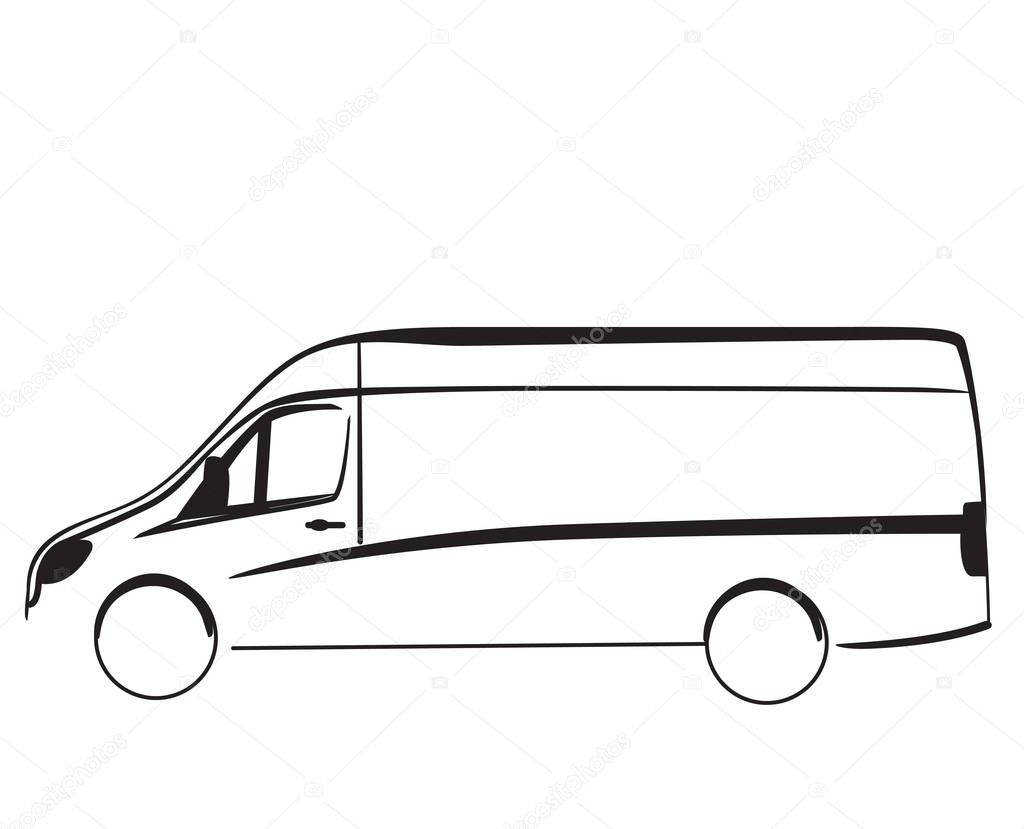 Car repair or delivery service label. Vector logo design template.