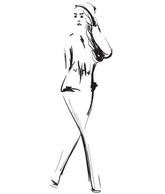 Fashion models sketch. clipart