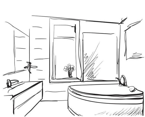 Ванная комната с ванной — стоковый вектор