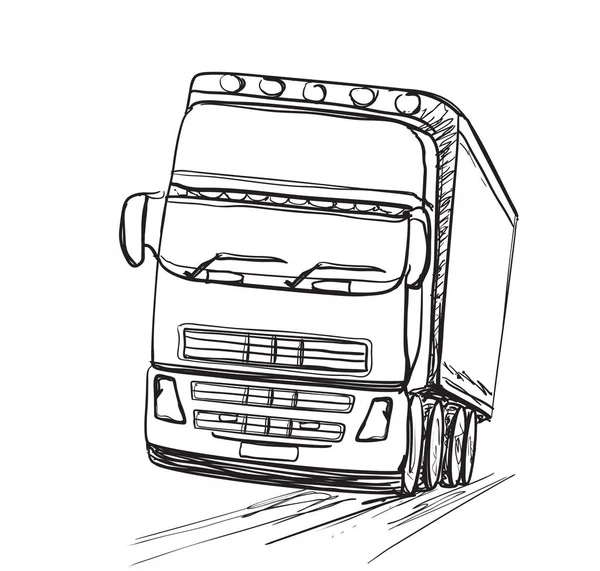 Servicio de entrega. Camión tirado a mano. Transportes . — Vector de stock