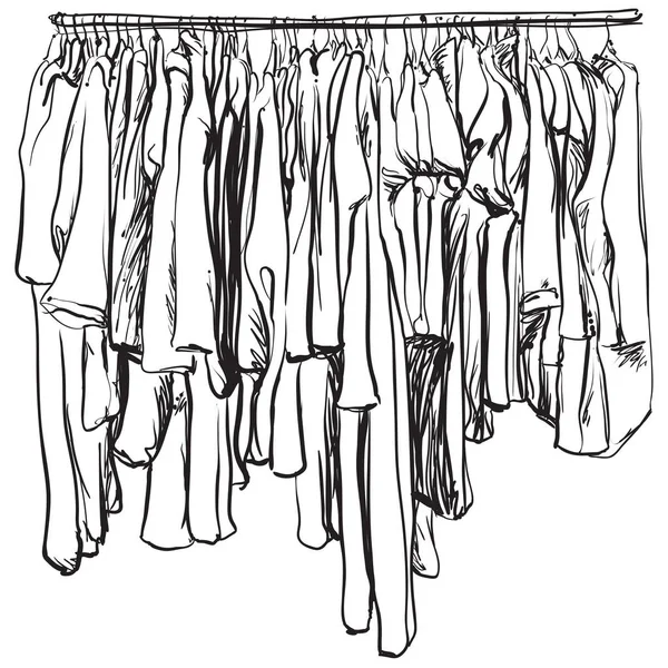 Hand drawn wardrobe sketch. Clothes — Stock Vector