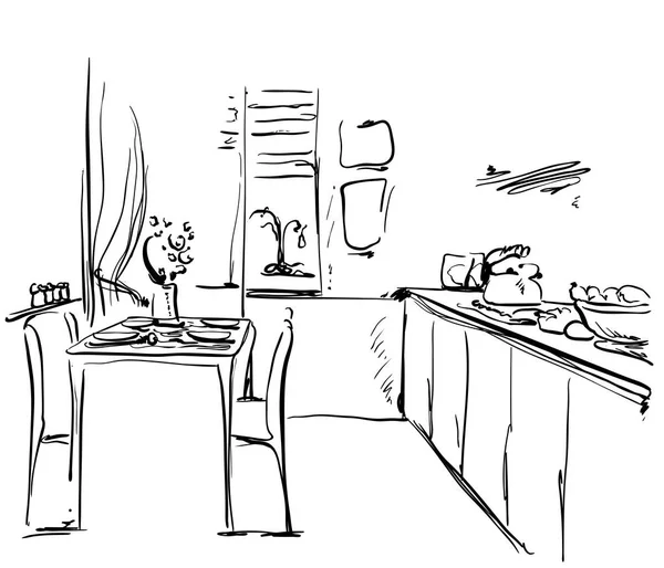 Mutfak iç çekme, vektör çizim