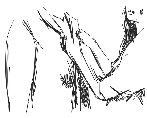 Genç adam ve kadın iş elbiseleri. Hat sanatı karikatür vektör çizim el çekilmiş.