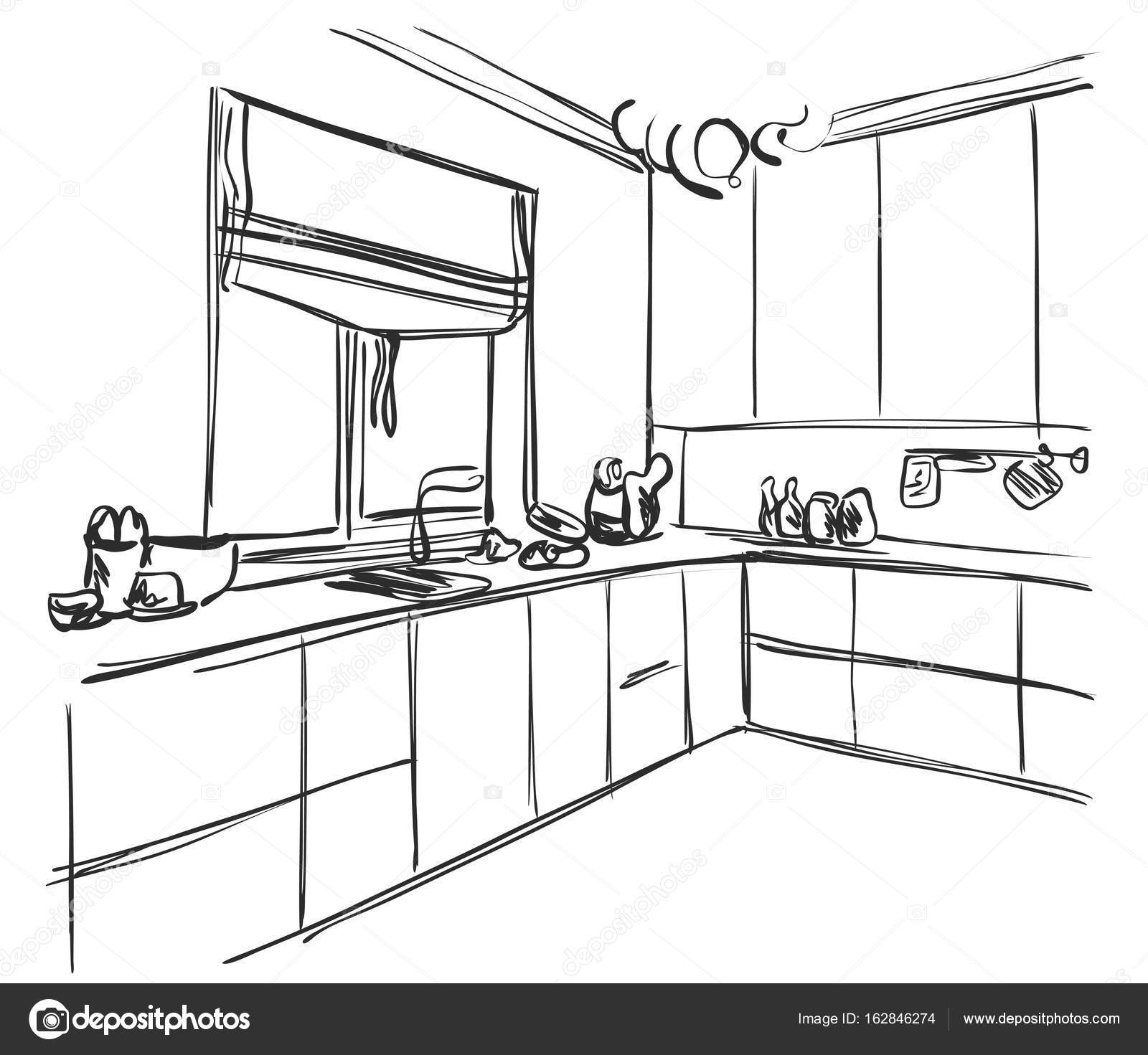 Imágenes: de muebles para dibujar | Dibujo interior de cocina ... Imágenes: de muebles para dibujar | Dibujo interior de cocina ...