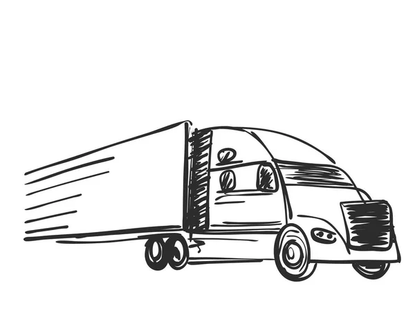 Cartel de logística y entrega de bocetos . — Vector de stock