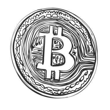 Bitcoin el çizilmiş kroki. Şifreleme