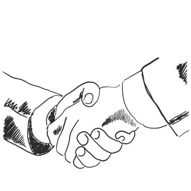 El sıkışmanın el çizimi çizimi resmi