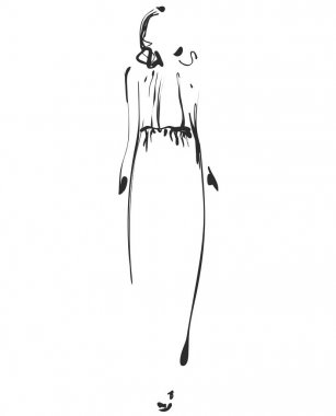 Moda modelleri kroki. Güzel genç kadın