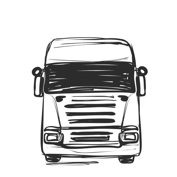 Disegno logistico e poster di consegna. Illustrazione del vettore disegnato a mano — Vettoriale Stock