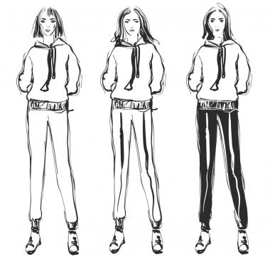 moda modelleri. Kroki.