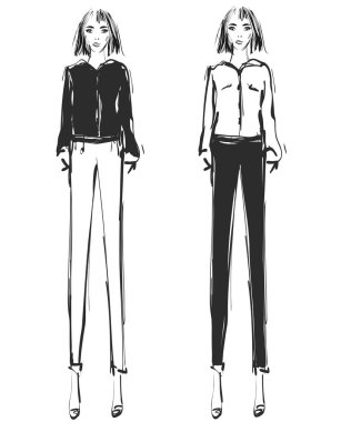 moda modelleri. Kroki.