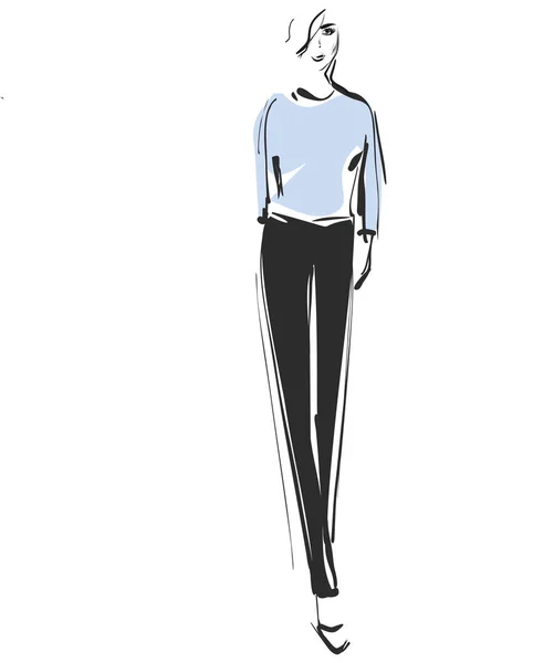 Ескіз моделей моди. мультфільм дівчина — стоковий вектор