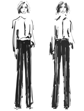 moda modelleri. Kroki.