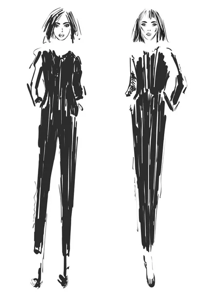 Des mannequins. Croquis . — Image vectorielle