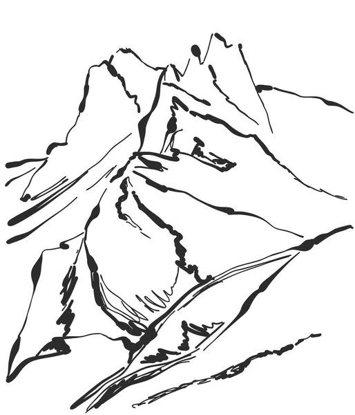 Векторная иллюстрация горного ландшафта вручную — стоковый вектор