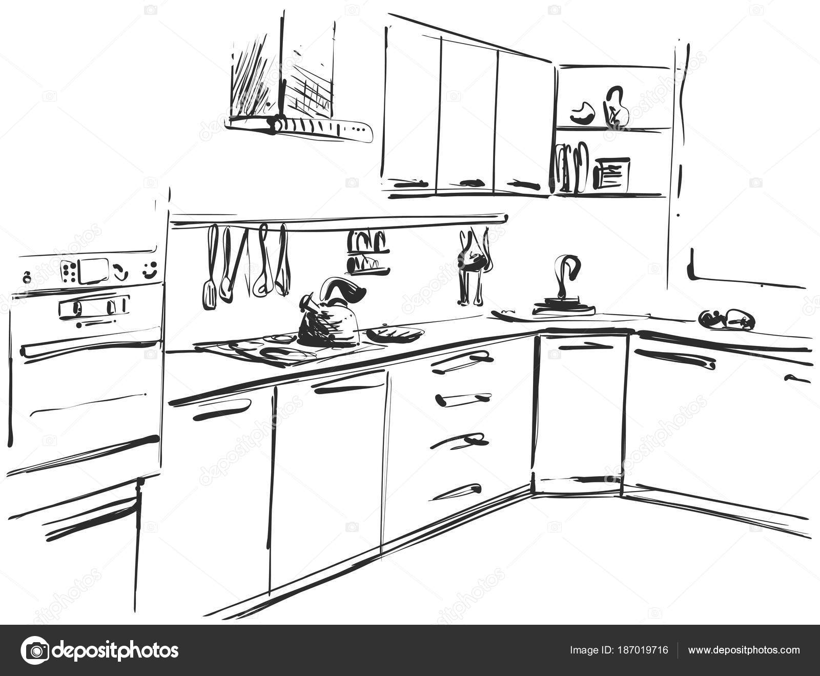 Dibujos: cocinas para dibujar | Dibujo interior de cocina ... Dibujos: cocinas para dibujar | Dibujo interior de cocina ...