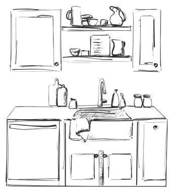 Aralıksız çizim çizimi, alışveriş arabalarını iten mutlu bir genç adam çiziyor. Bir satır perakende satış mağazası pazar vektör illüstrasyonu