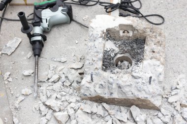 Arka plan Beton kırma matkap ile Beton kırma