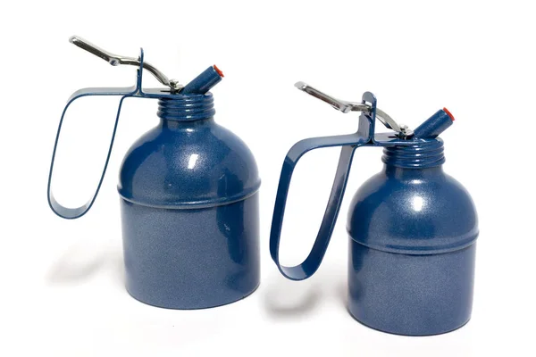 Blue oil can — Stock Photo, Image