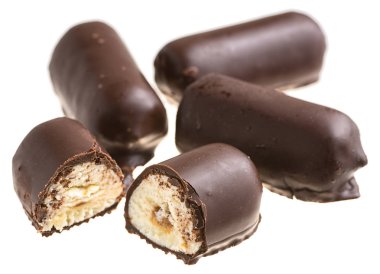 Beyaz doldurma ile çikolata tatlılar