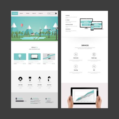 modern bir sayfa web sitesi şablonu