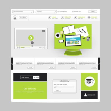 modern bir sayfa web sitesi şablonu