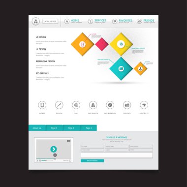 düz Web sitesi şablonu  