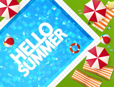 poster yazı ile Yüzme Havuzu