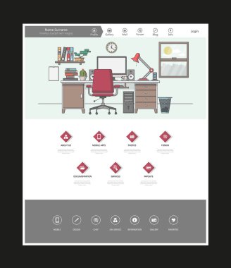 Modern iş yeri ile Web sitesi şablonu