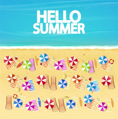 Tropikal Beach Üstten Görünüm