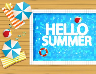 poster yazı ile Yüzme Havuzu