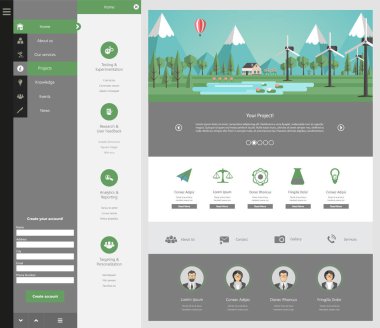 düz Web sitesi şablonu  