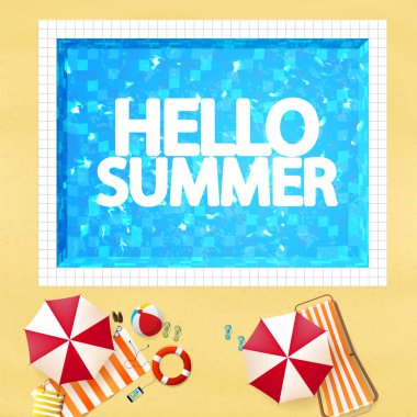 poster yazı ile Yüzme Havuzu