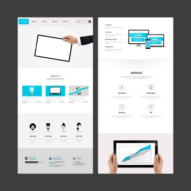 modern bir sayfa web sitesi şablonu