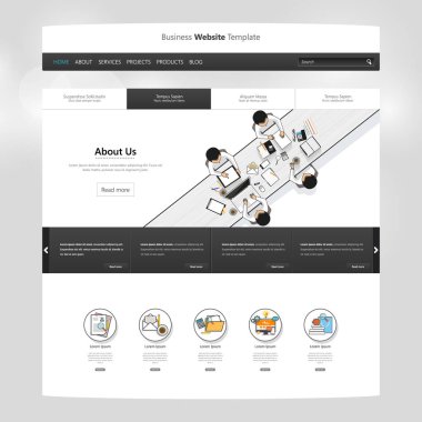 Modern Web sitesi şablon tasarımı