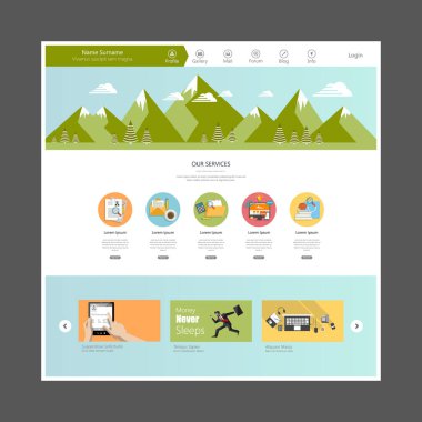 düz Web sitesi şablonu  