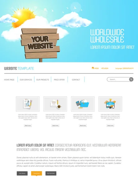 Diseño de sitios web para su negocio — Vector de stock